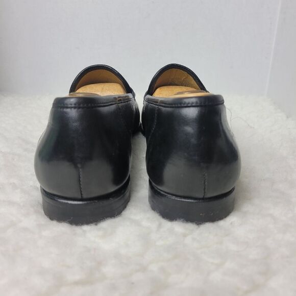 Santoni Men\'s Loafer Shoes Size 10 D Black Leather Round Toe Tassel Dress Shoes main image 7